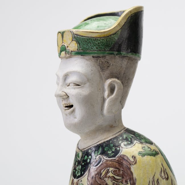 Chinese Pair of Famille Verte Porcelain Figures from the 19th Century