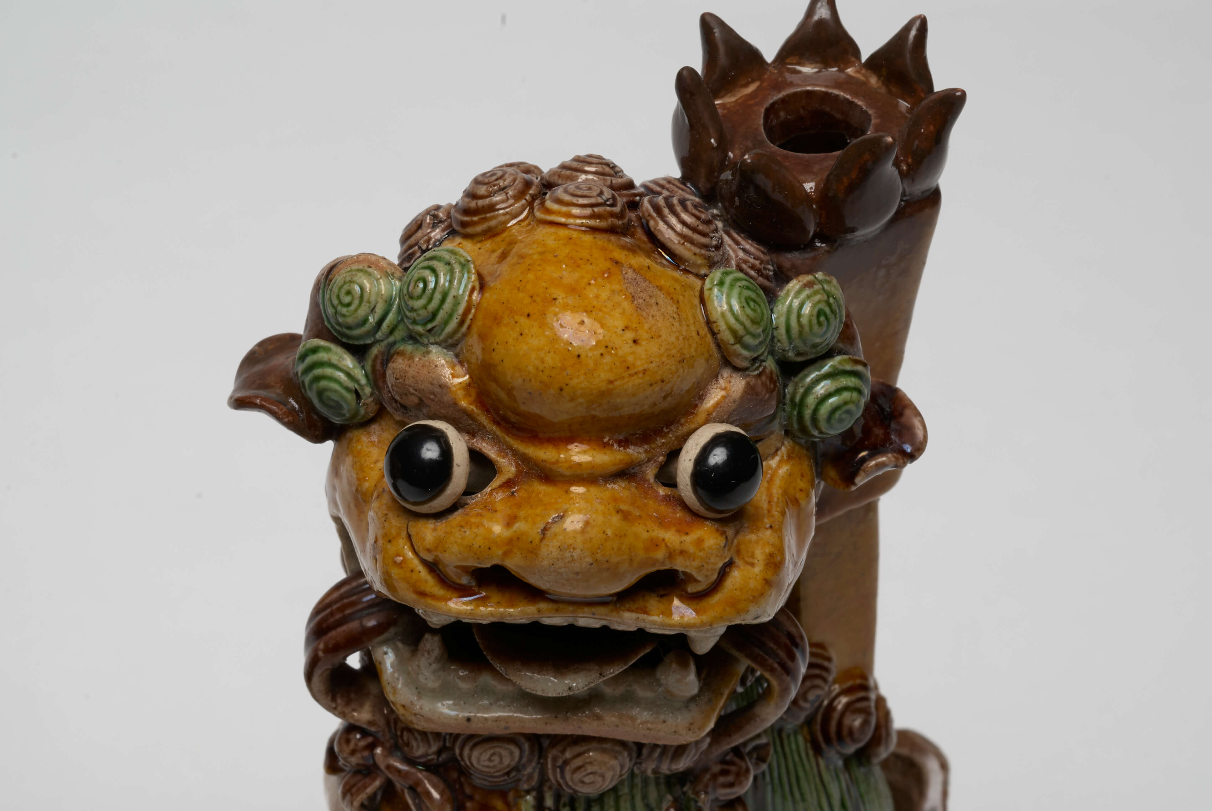 Chinese Enamel on Biscuit Porcelain Pair of Fo Dogs from the Kangxi period