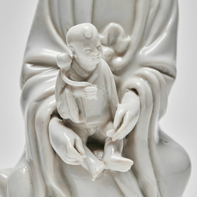Chinese Blanc de Chine Porcelain baby detail