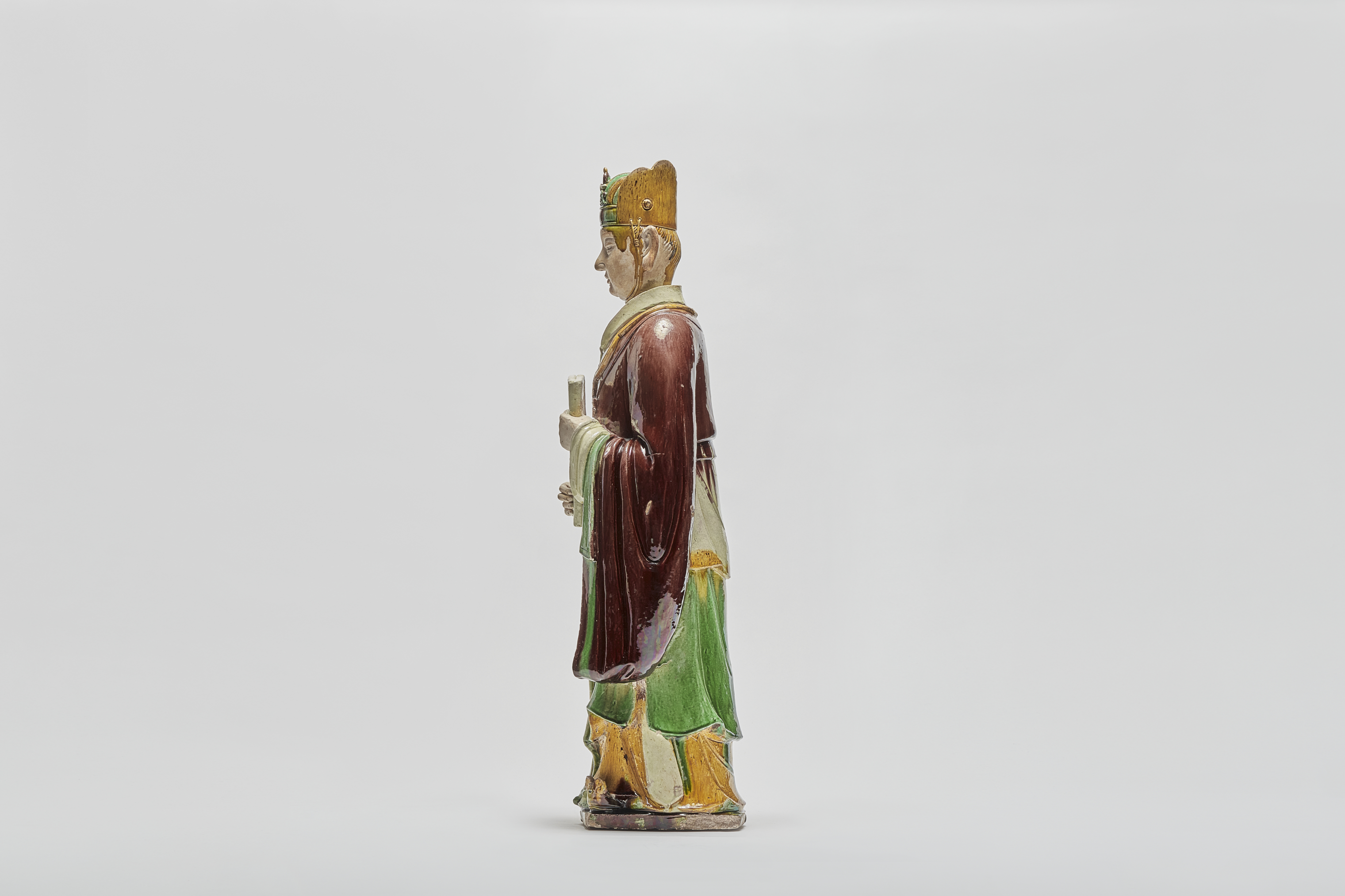Chinese Glazed Pottery Figure of Celestial Official side left