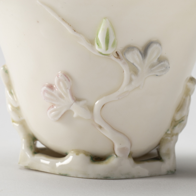 chinese blanc de chine porcelain magnolia blossom detail