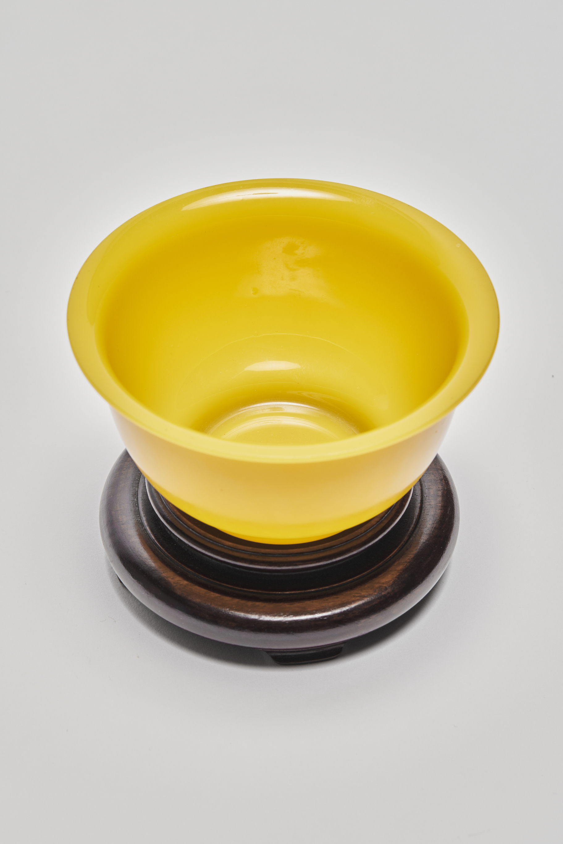 chinese glass yellow bowl inside