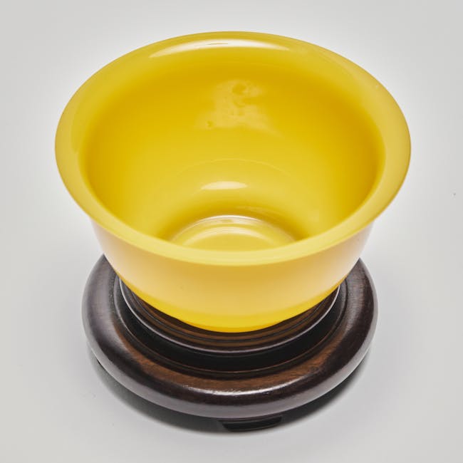 chinese glass yellow bowl inside
