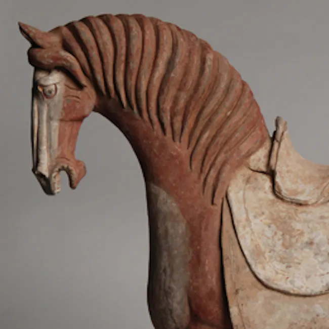 Chinese Pottery Horse and Groom from the Tang Dynasty