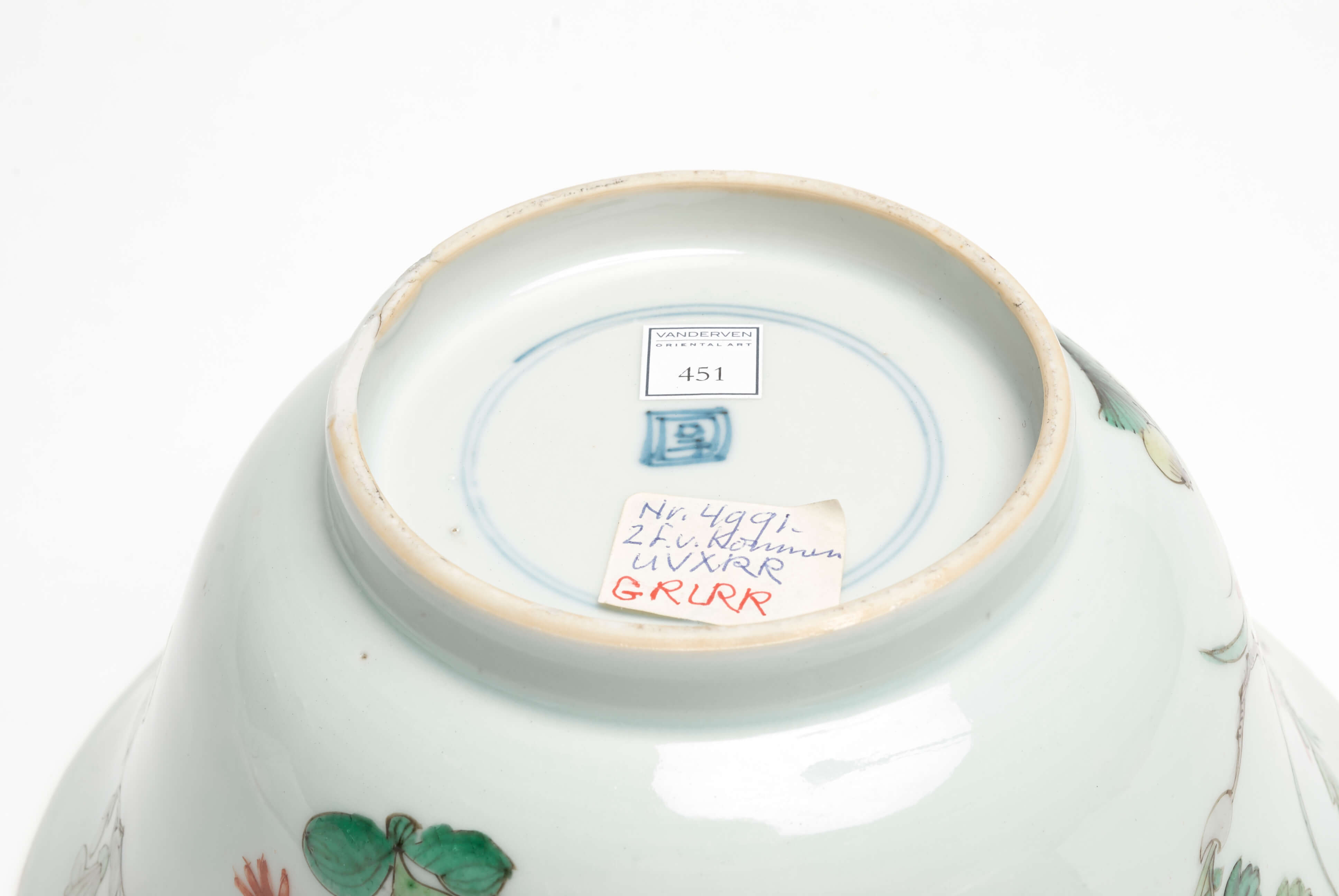 pair of chinese famille verte porcelain bowls from, the kangxi period