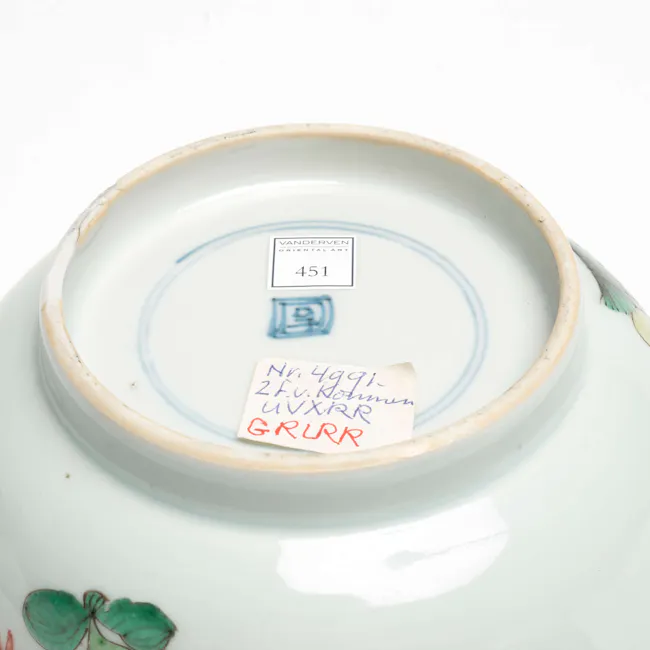 pair of chinese famille verte porcelain bowls from, the kangxi period