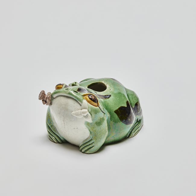 Chinese Porcelain Frog Waterpot with Lotus Seedpod