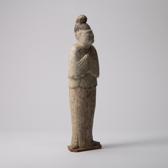 Chinese Pottery Figure of a Male Courtier from the Tang Dynasty