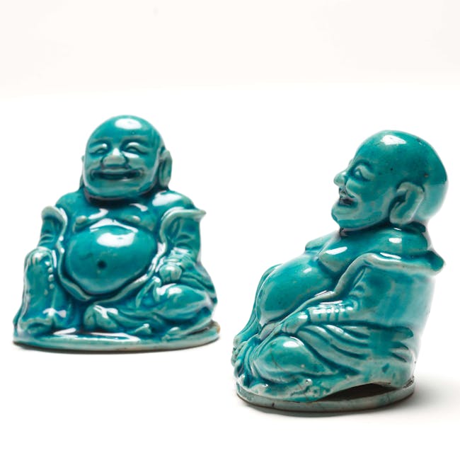 Chinese Coloured Porcelain Pair of Budai kangxi period