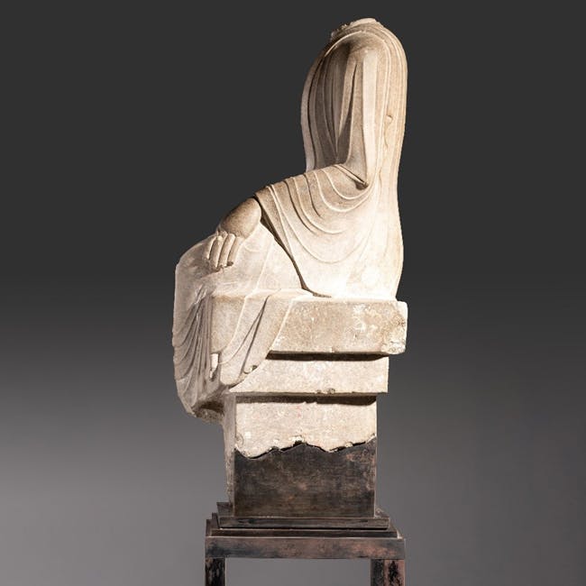 chinese limestone figure of buddha left side
