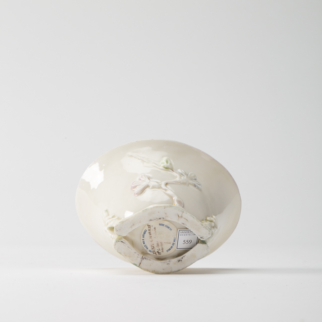 chinese blanc de chine porcelain magnolia blossom cup underside