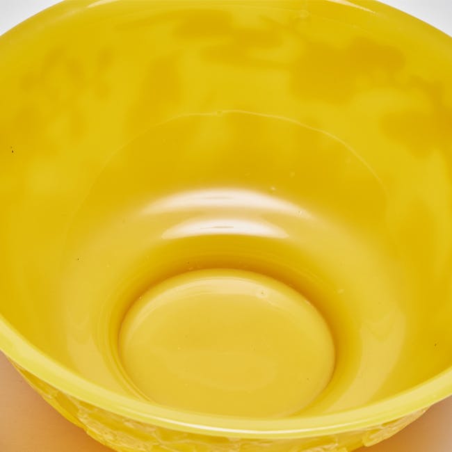 Chinese Works of Art Yellow Glass Bowl 19th century inside