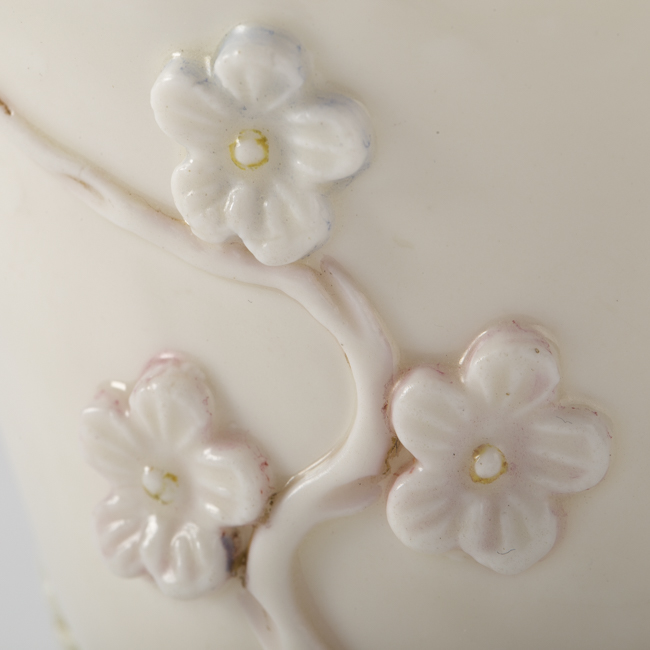 chinese blanc de chine porcelain magnolia blossom detail
