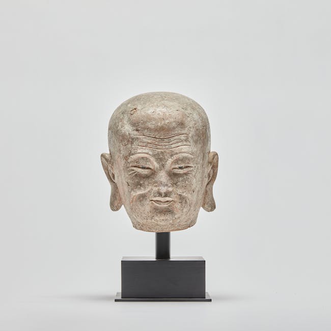 Chinese Works of Art Head of Luohan Front