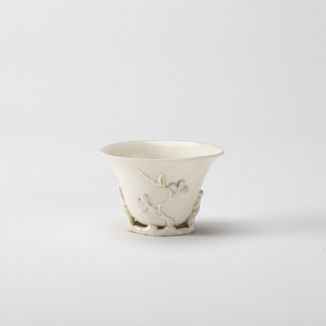 chinese blanc de chine porcelain magnolia blossom cup kangxi period