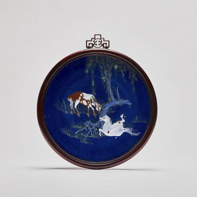 chinese porcelain plaque horses