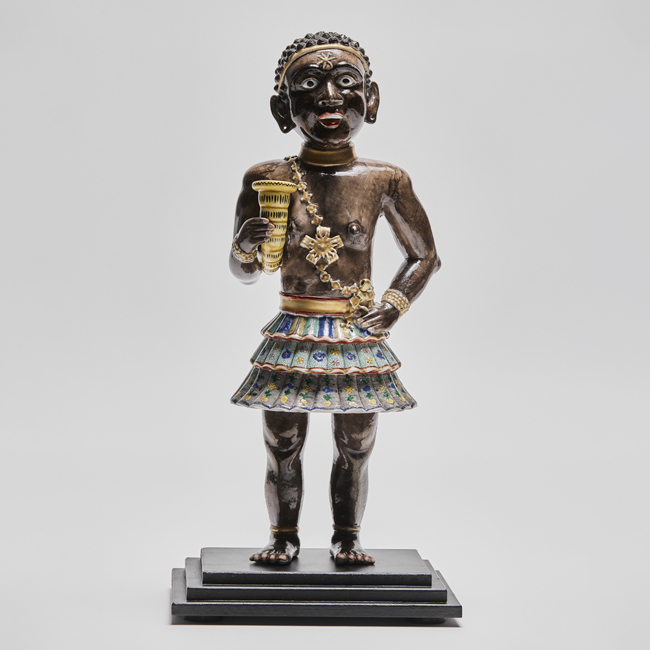 chinese famille noire standing figure front