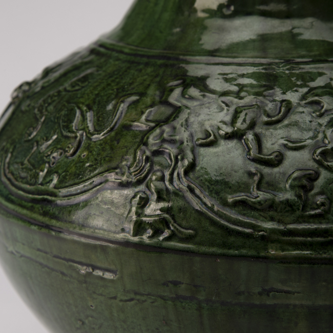 Pottery Green Glazed Vase from the Han dynasty