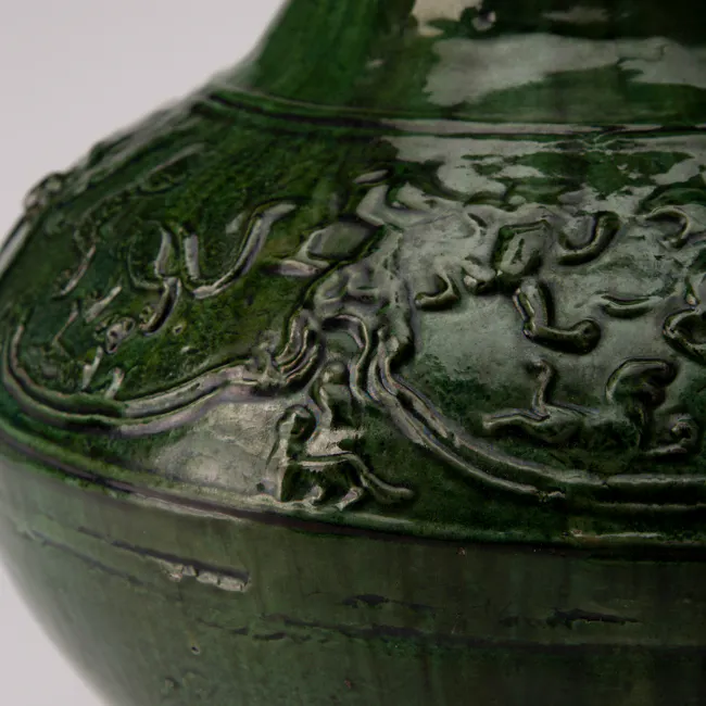 Pottery Green Glazed Vase from the Han dynasty