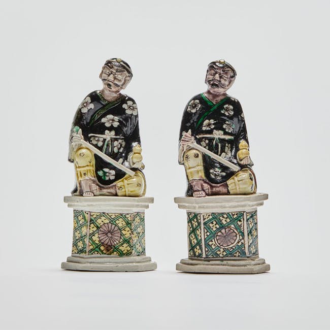 Chinese Famille Noire Porcelain Figures of Li Tieguai front