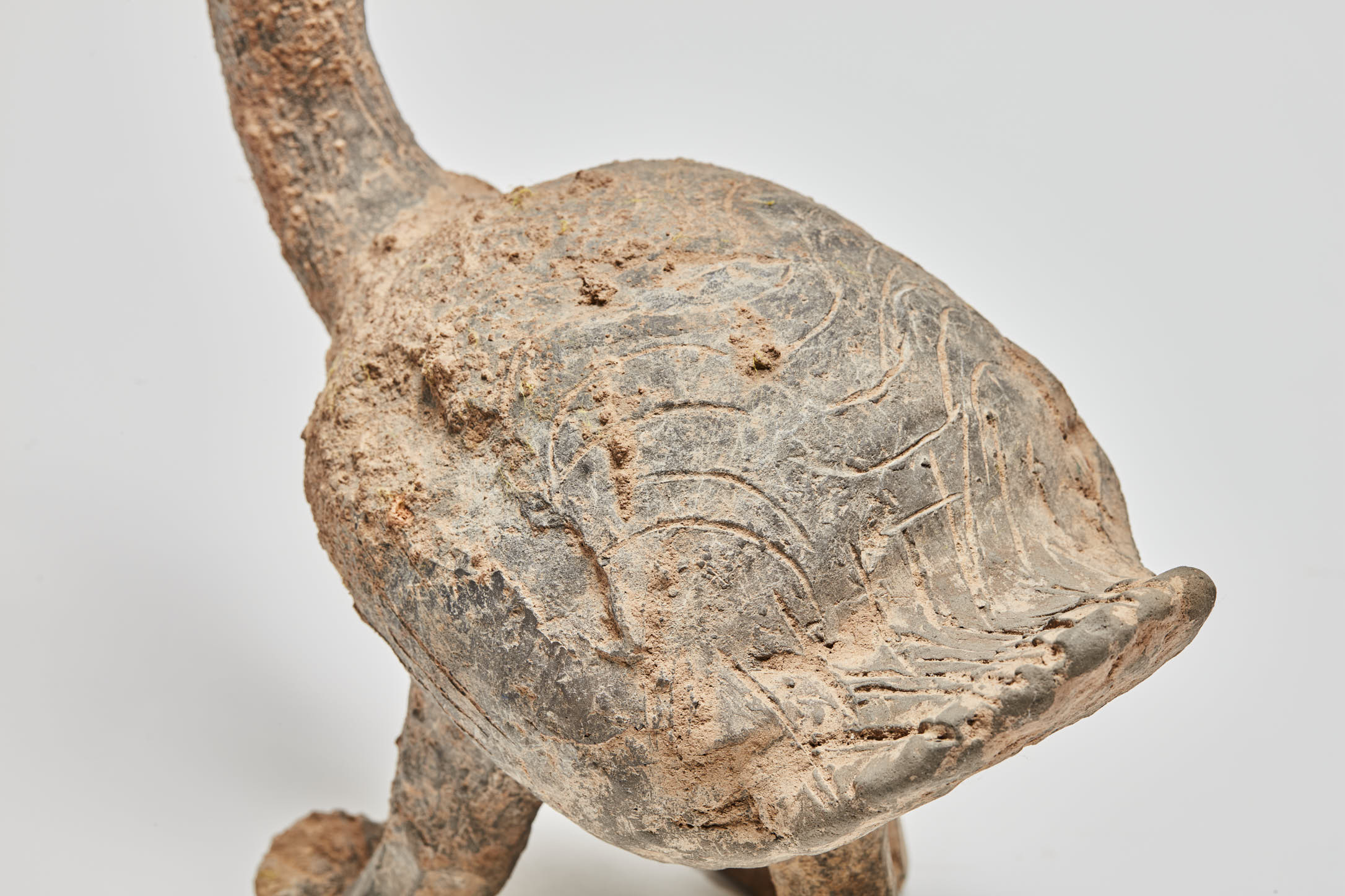 Chinese Pottery Model of Goose from the Han Dynasty body detail