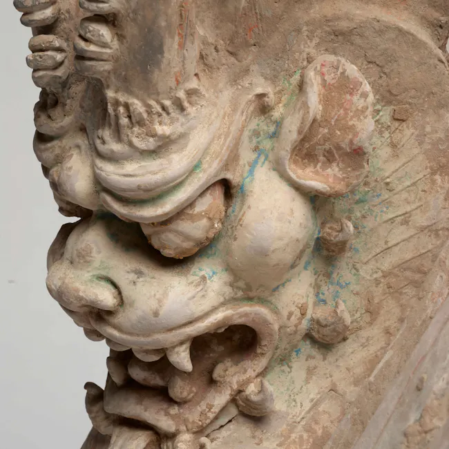 pair of pottery lokapala, Zhenmoushou from the Tang Dynasty in China