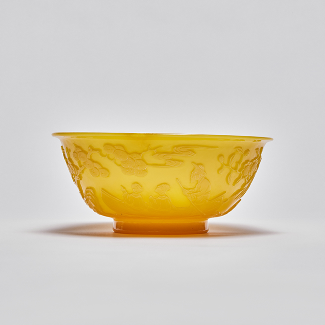 Chinese Works of Art Yellow Glass Bowl Vanderven