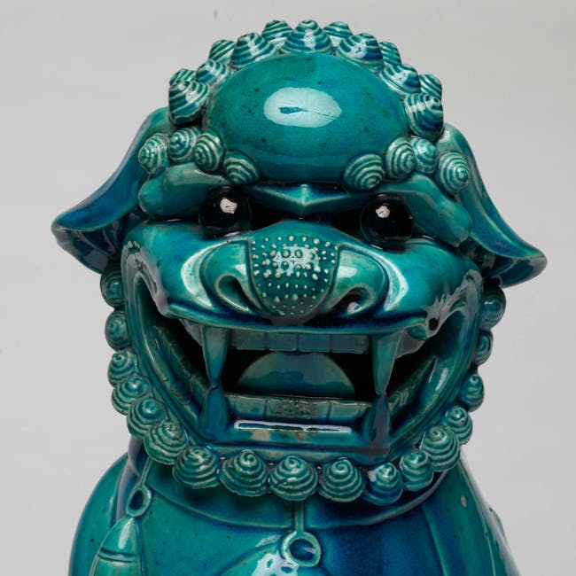 pair of chinese turquoise buddhist lions