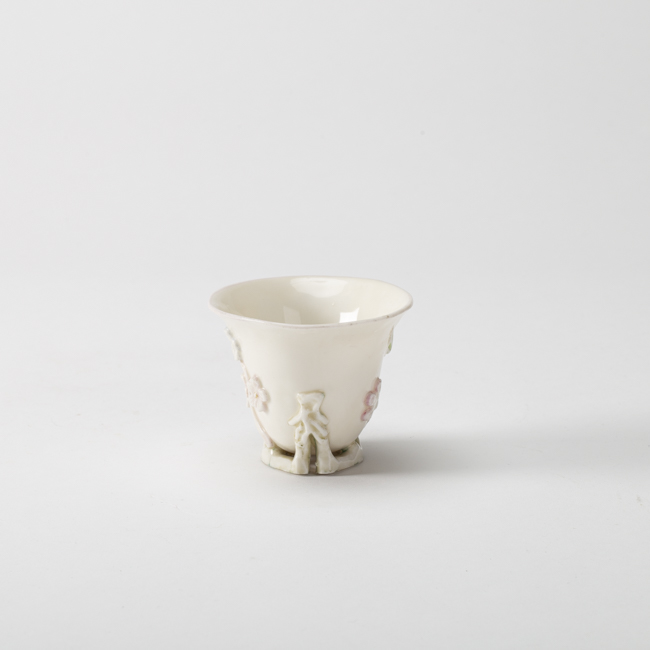 chinese blanc de chine porcelain magnolia blossom cup kangxi period side