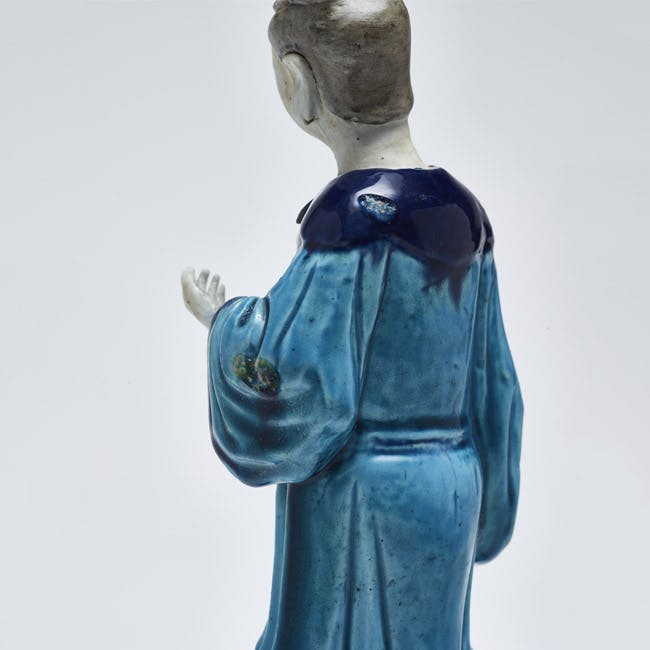 chinese art, coloured porcelain, turquoise, lan caihe, back detail