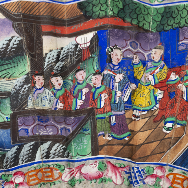 Chinese Works of Art Fan and Box from the 19th Century