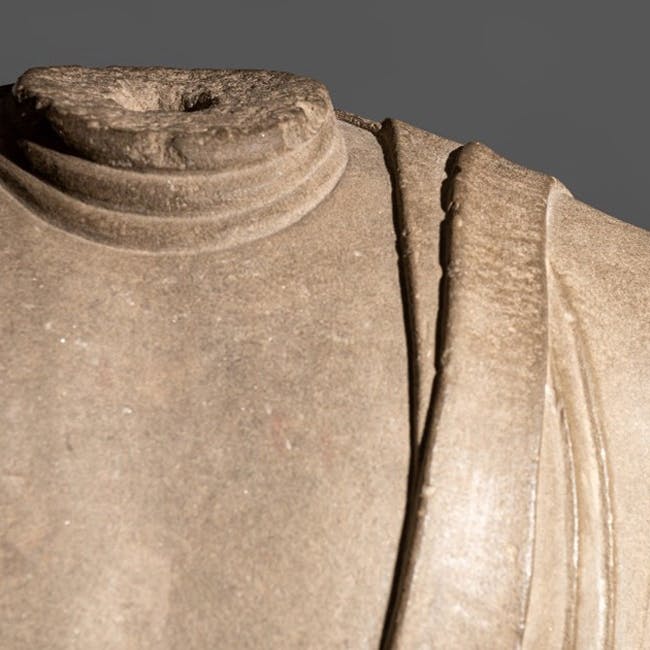 chinese limestone figure of buddha detail