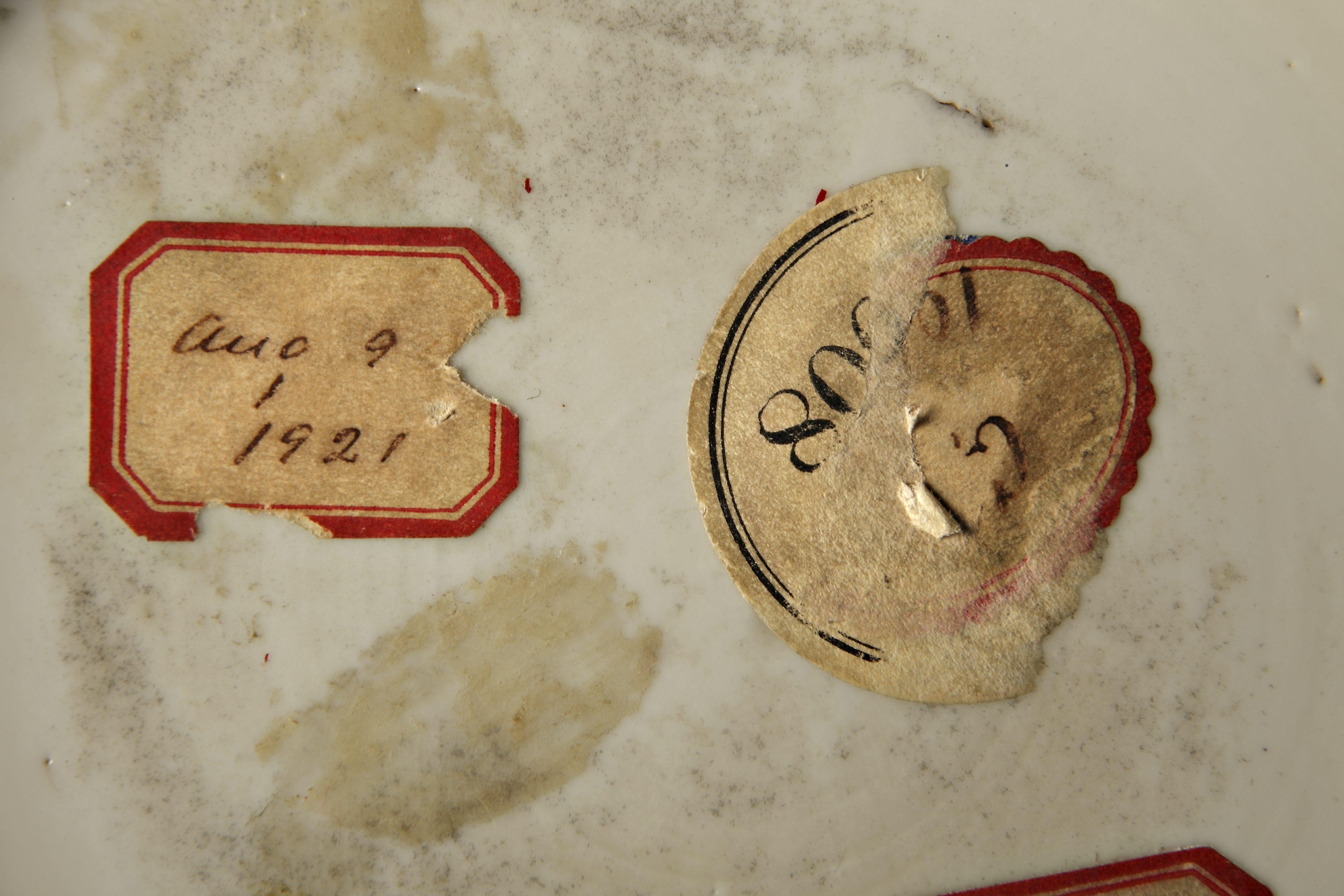 chinese famille verte porcelain auspicious vases from the Morgan and Garland collections labels