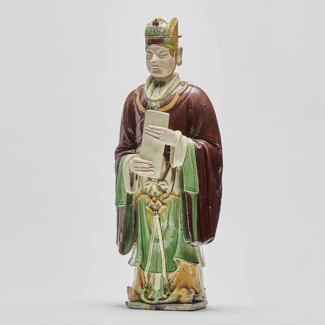 Chinese Glazed Pottery Figure of Celestial Official Main