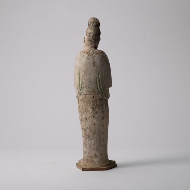 Chinese Pottery Figure of a Male Courtier from the Tang Dynasty backside