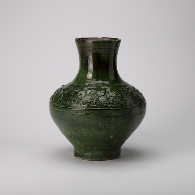 Pottery Green Glazed Vase from the Han dynasty