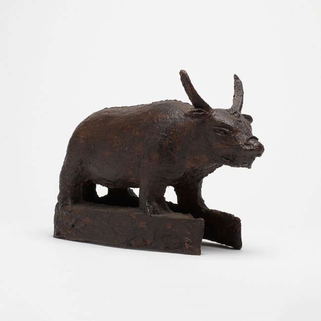 Chinese Works of Art Cast Iron Ox from the Han Dynasty