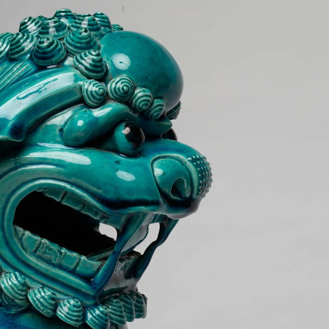 pair of chinese turquoise buddhist lions