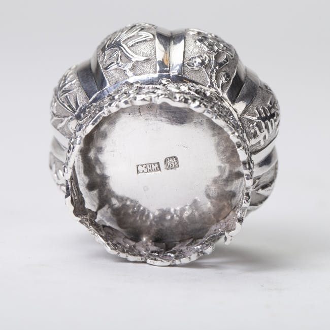 Chinese Silver Salt with Spoon from the 19th century