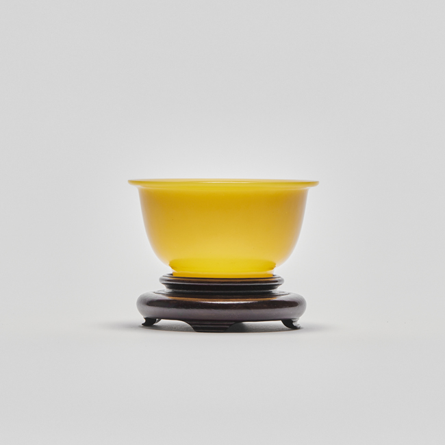 chinese glass yellow bowl