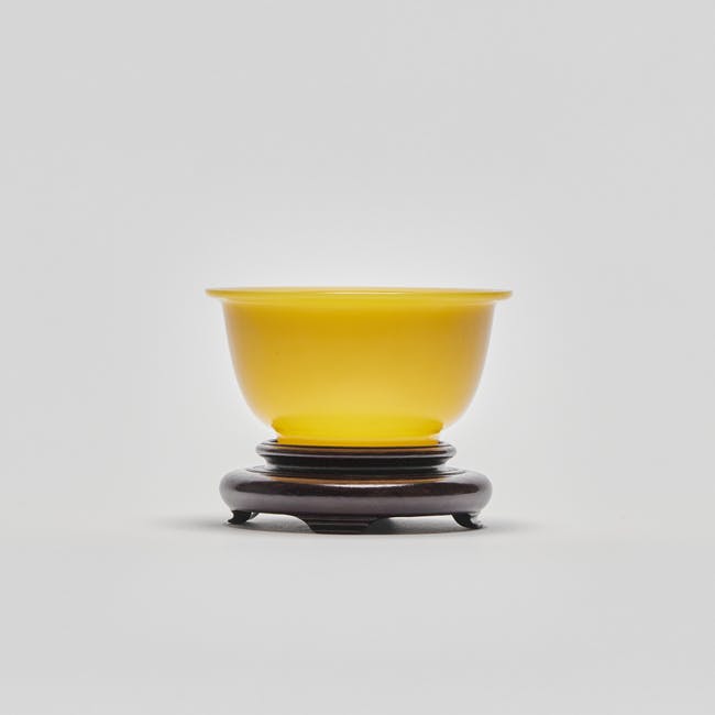 chinese glass yellow bowl