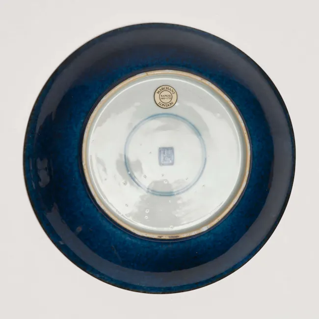 Pair of Chinese Porcelain Powder Blue Plates from the Kangxi period