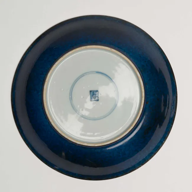 Pair of Chinese Porcelain Powder Blue Plates from the Kangxi period