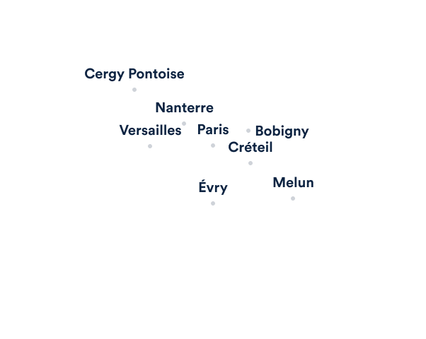 La carte de l'Île de France