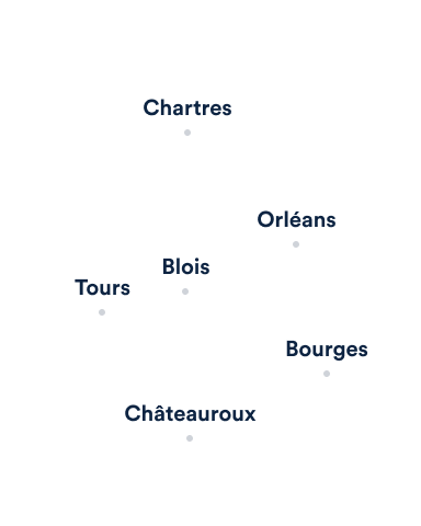 La carte du Centre-Val de Loire