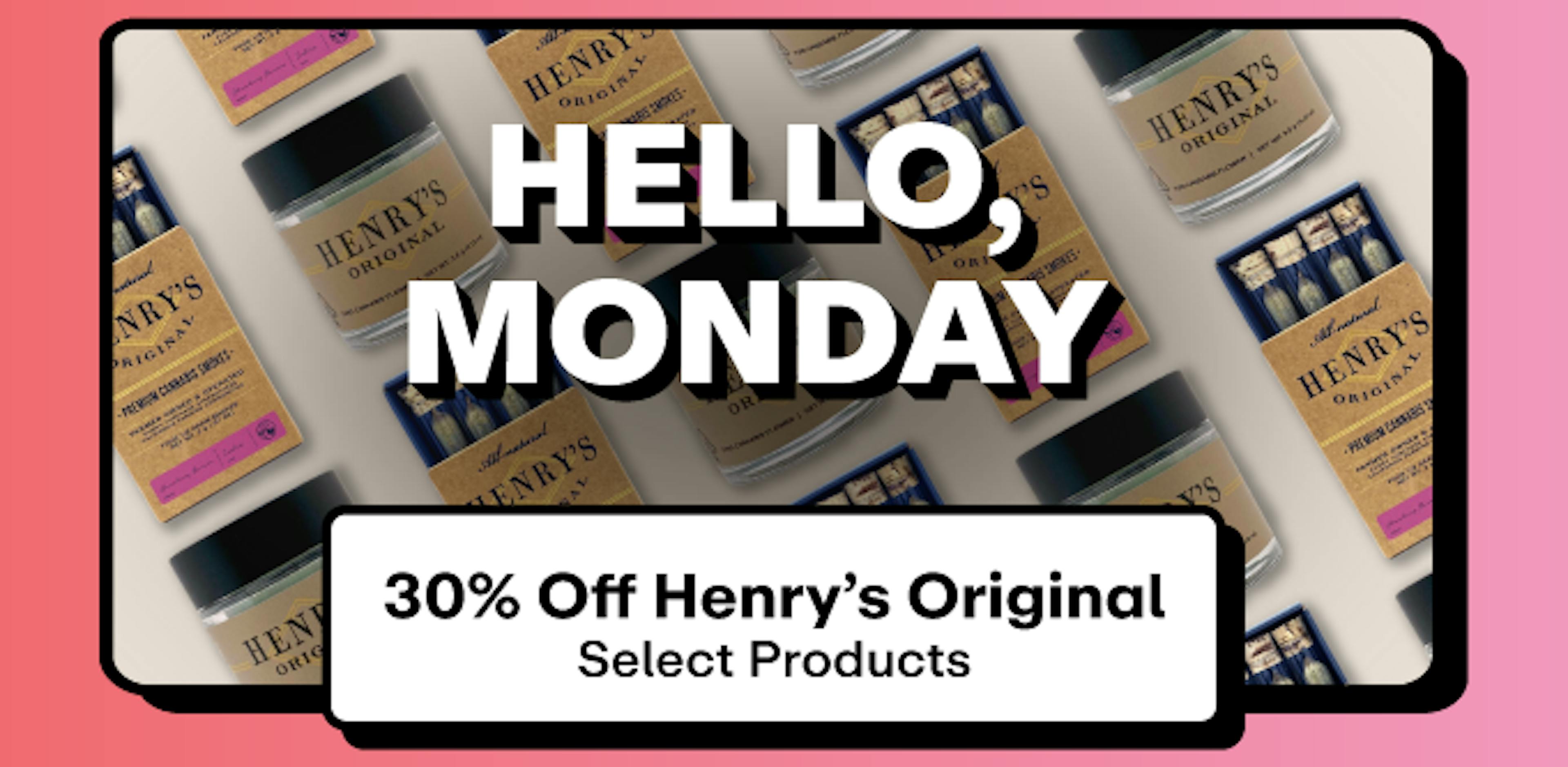 Hello Monday Henry's Originals - 30% off 3.5g Jars + 4 Pre Roll Multipack