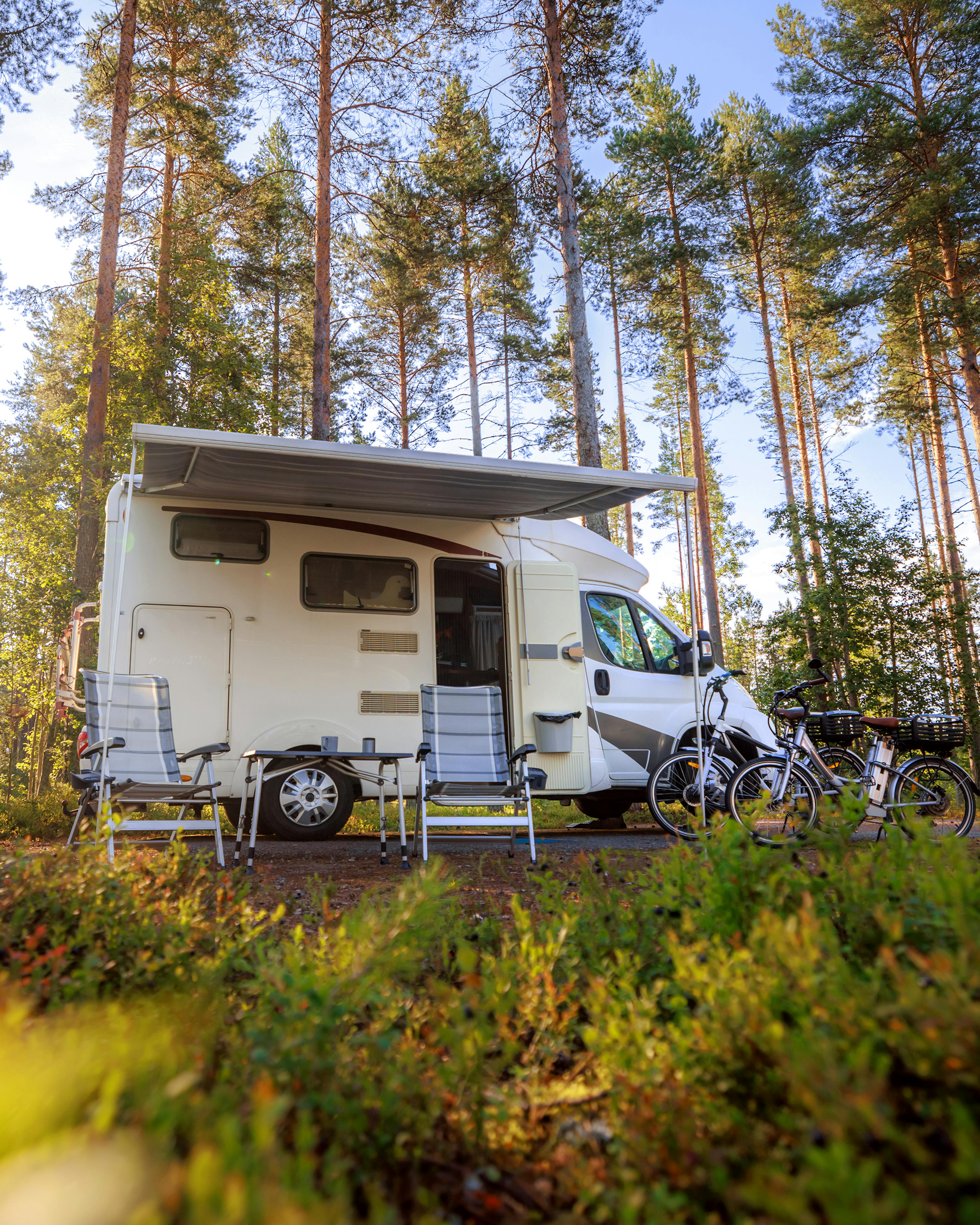 Family vacation travel rv holiday trip in motorhome