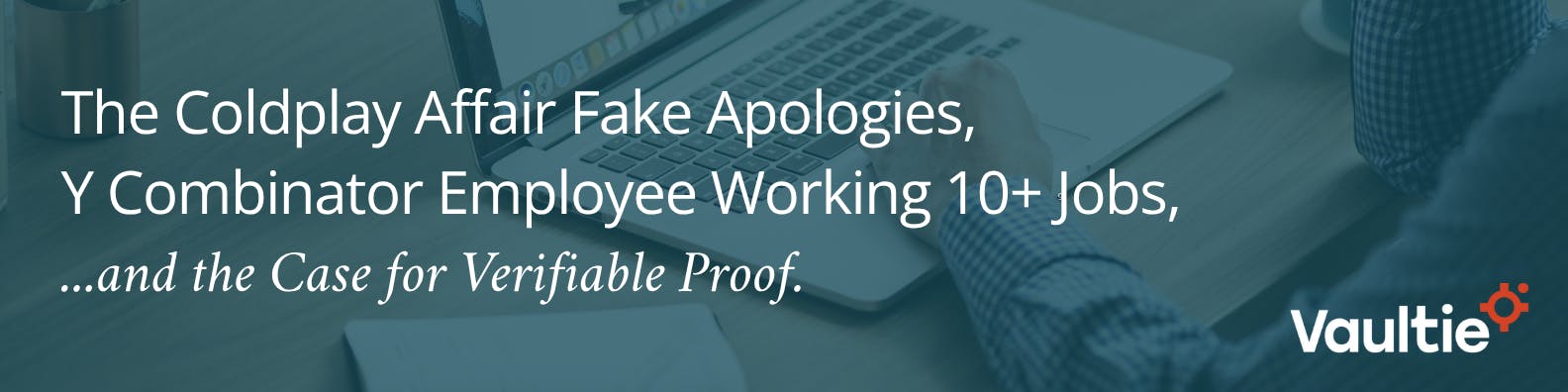 Title of Article with a laptop in the background