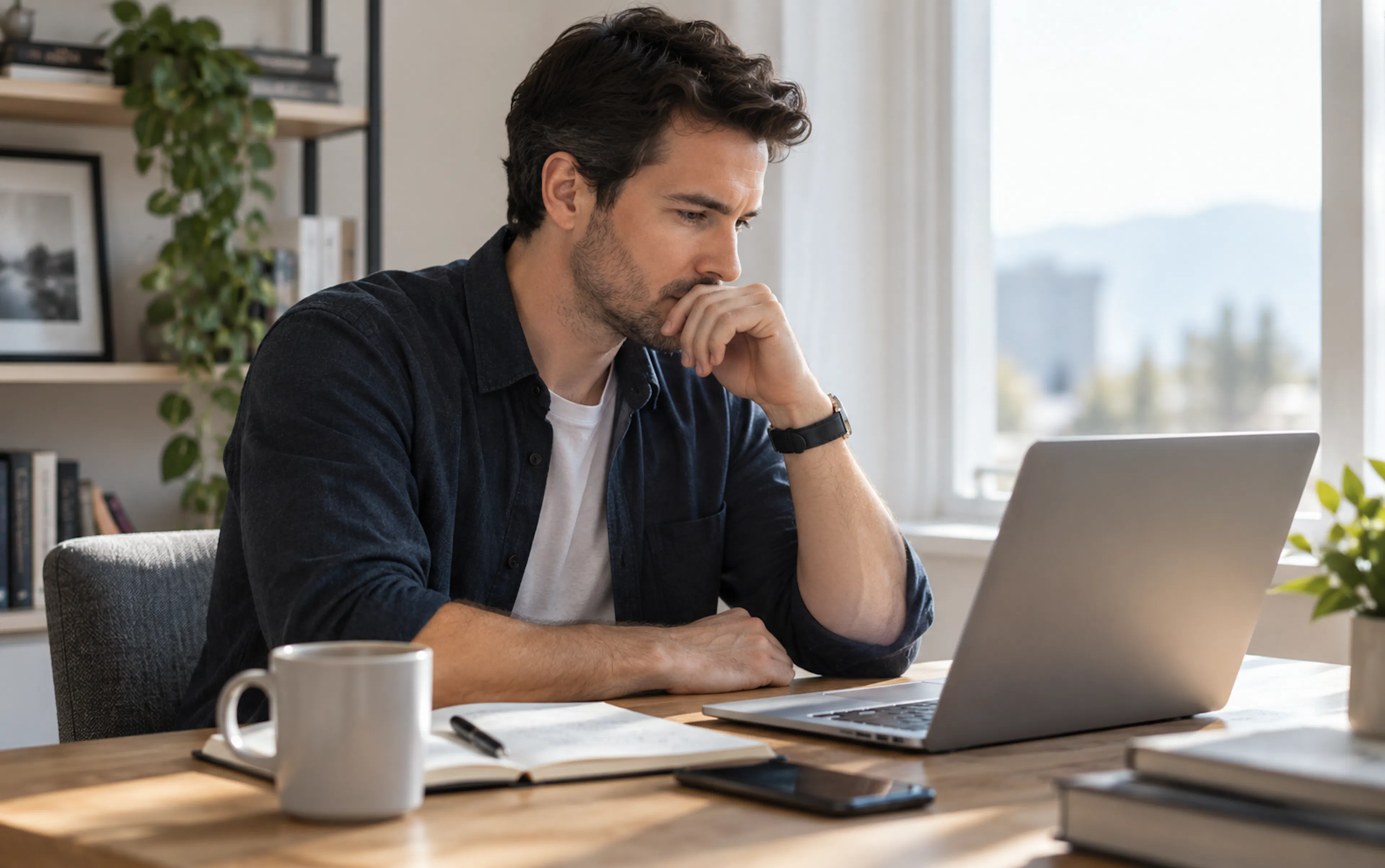 Investor reviewing Bitcoin market volatility on a laptop