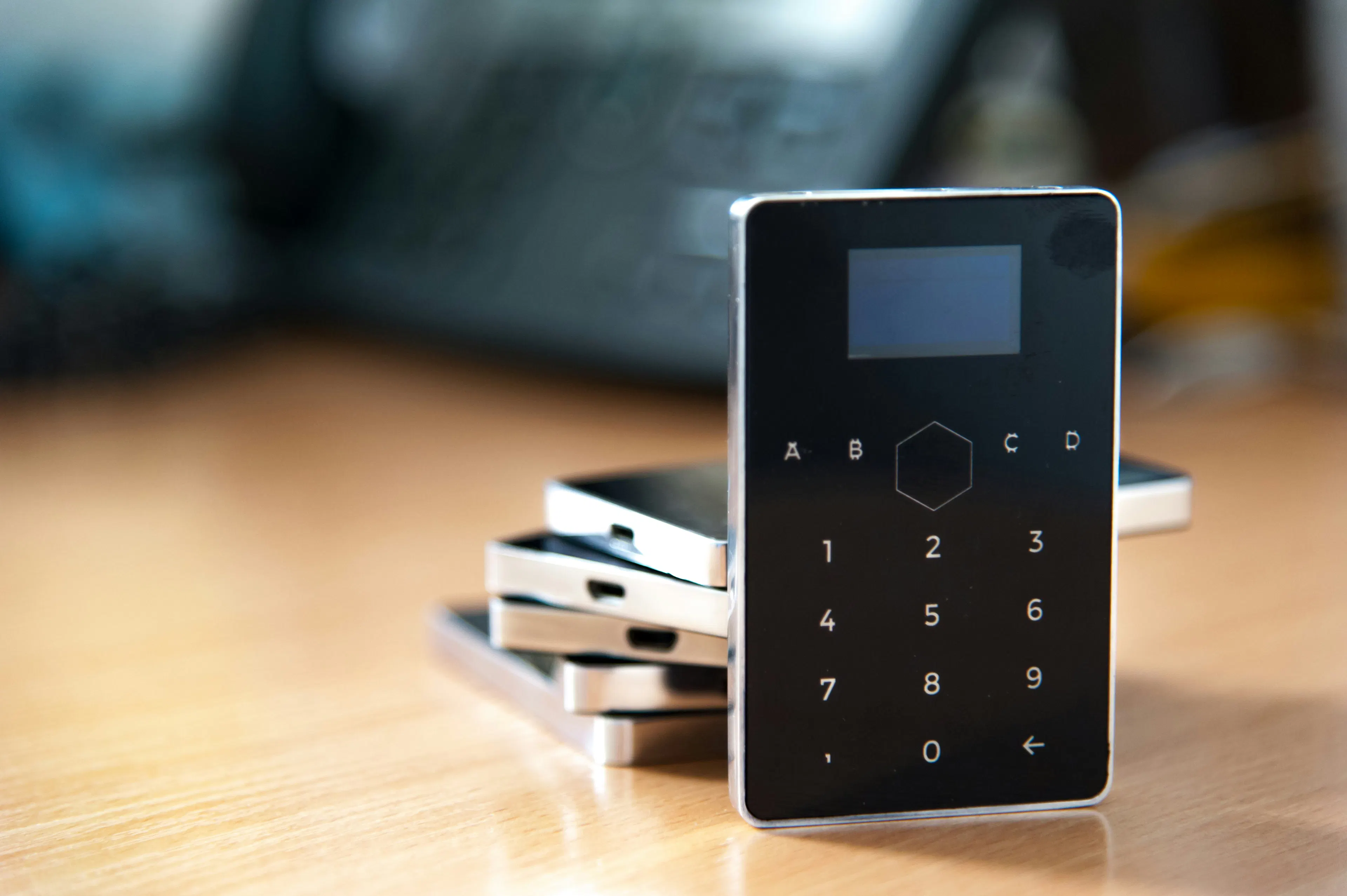 Generic hardware wallet representing self-custody and direct-to-wallet crypto settlement with VBX.